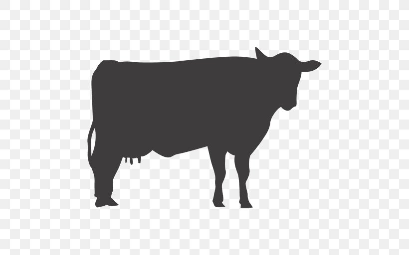 Dairy Cattle Silhouette Ox Livestock, PNG, 512x512px, Cattle, Black And White, Bull, Calf, Cattle Like Mammal Download Free