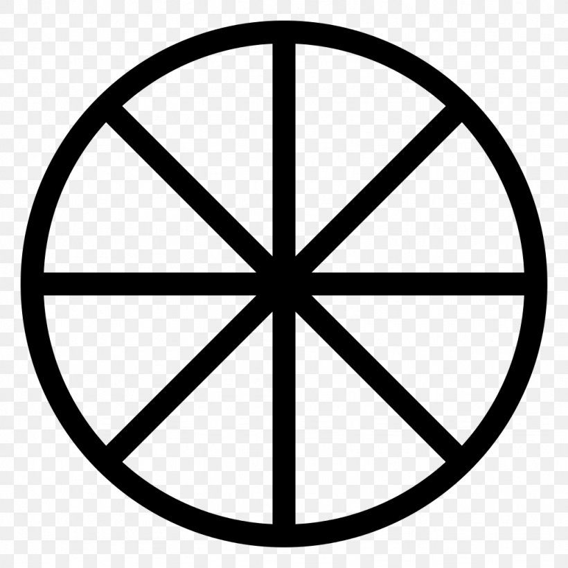 Wheel Of The Year Spoke Symbol Sun Cross, PNG, 1024x1024px, Wheel Of The Year, Area, Black And White, Dharmachakra, Line Art Download Free