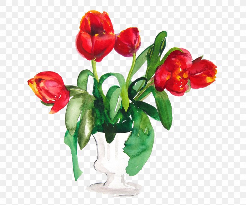 Table Flowers Tulip Watercolor Painting, PNG, 1024x853px, Table Flowers, Art, Artificial Flower, Cut Flowers, Drawing Download Free