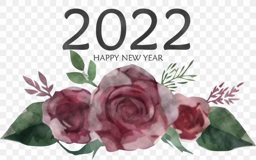 2022 Happy New Year 2022 New Year 2022, PNG, 3000x1883px, Floral Design, Cabbage Rose, Cut Flowers, Family, Flower Download Free