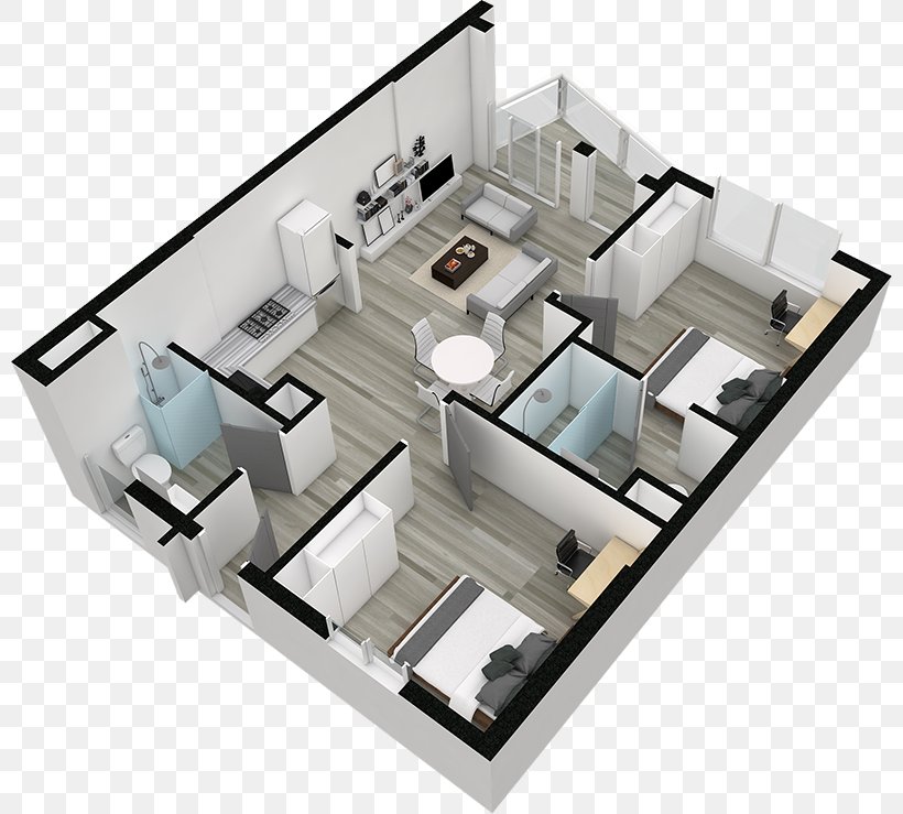 3D Floor Plan Erie Harbor Apartments House, PNG, 800x739px, 3d Floor Plan, Floor Plan, Accommodation, Apartment, Bed Download Free