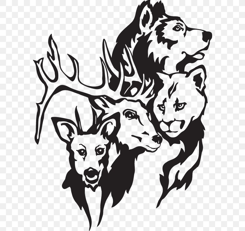 Cougar Deer Gray Wolf Wall Decal Sticker, PNG, 600x773px, Cougar, Animal, Animal Sauvage, Antler, Art Download Free