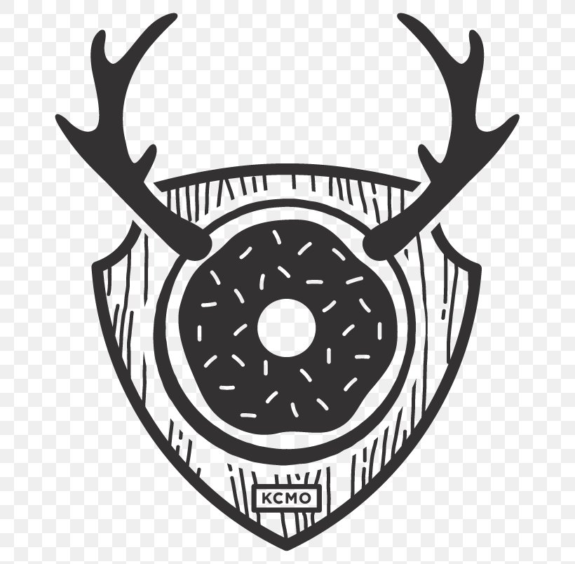 Doughnut Lounge Donuts Page Communications Deer Logo, PNG, 691x804px, Doughnut Lounge, Antler, Bar, Black And White, Brand Download Free