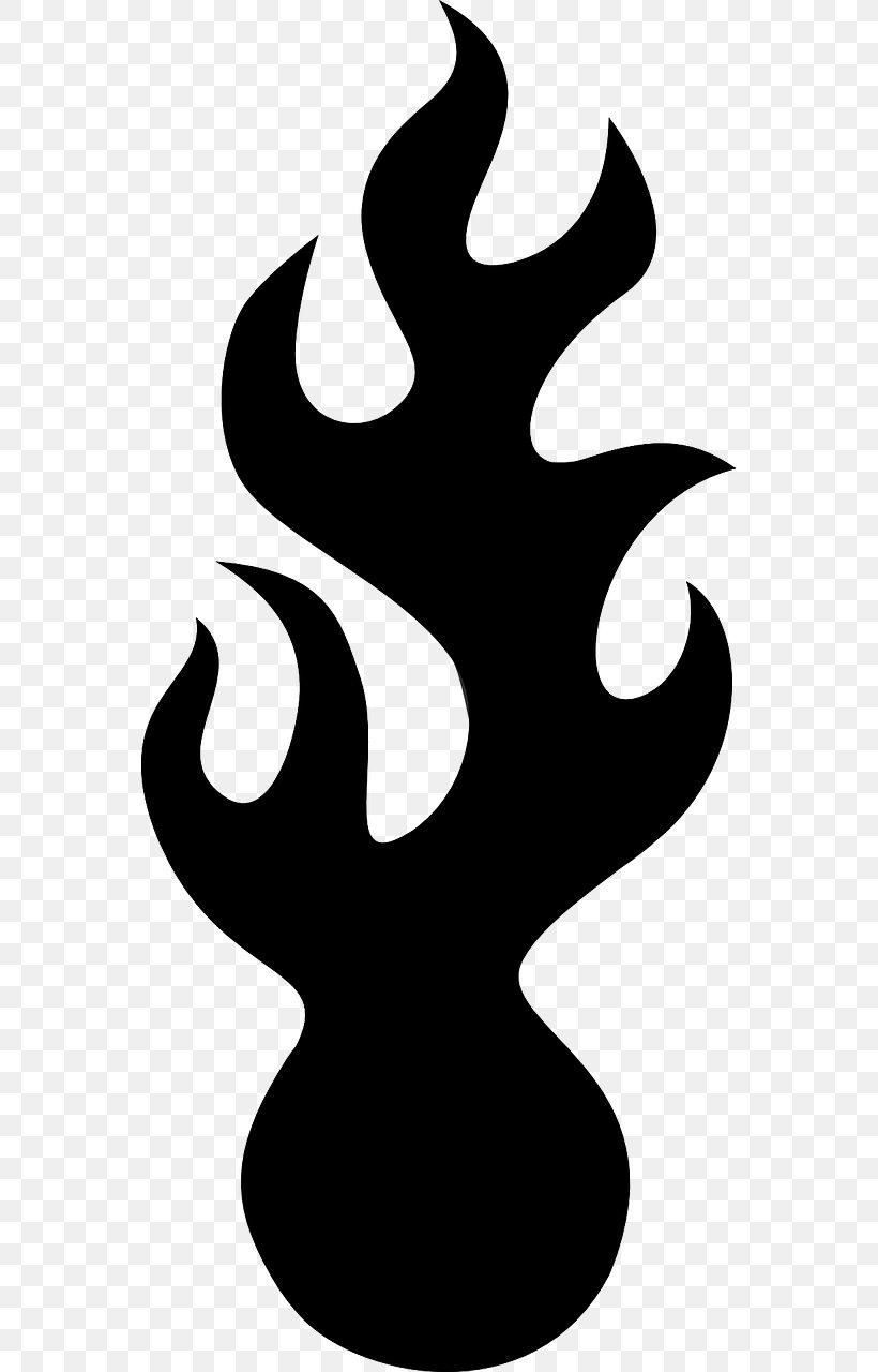 Flame Clip Art, PNG, 640x1280px, Flame, Black And White, Fire, Leaf, Monochrome Download Free