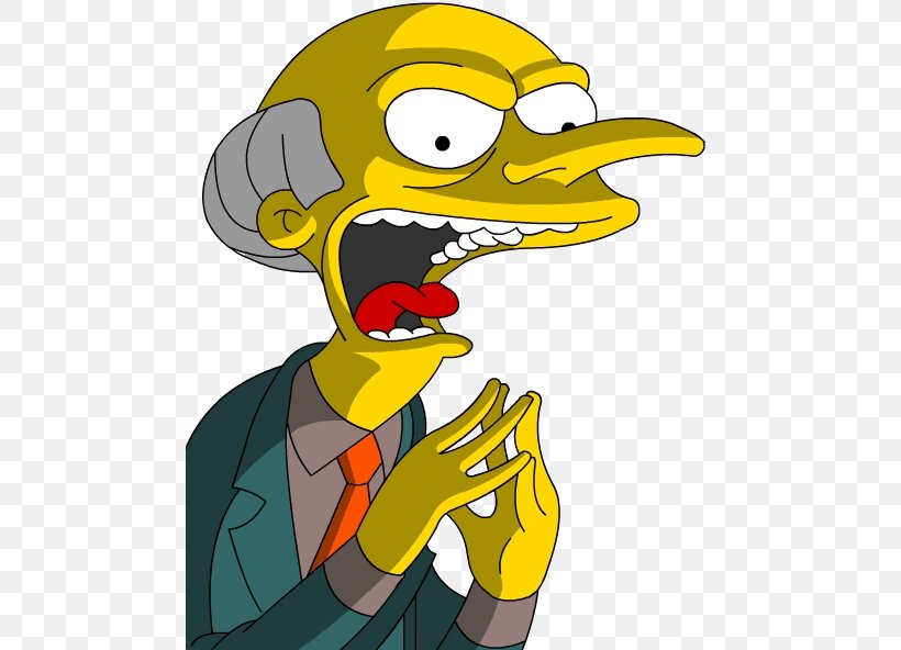 Mr. Burns Homer Simpson Bart Simpson The Simpsons: Tapped Out Waylon Smithers, PNG, 481x592px, Mr Burns, Art, Bart Simpson, Beak, Bird Download Free