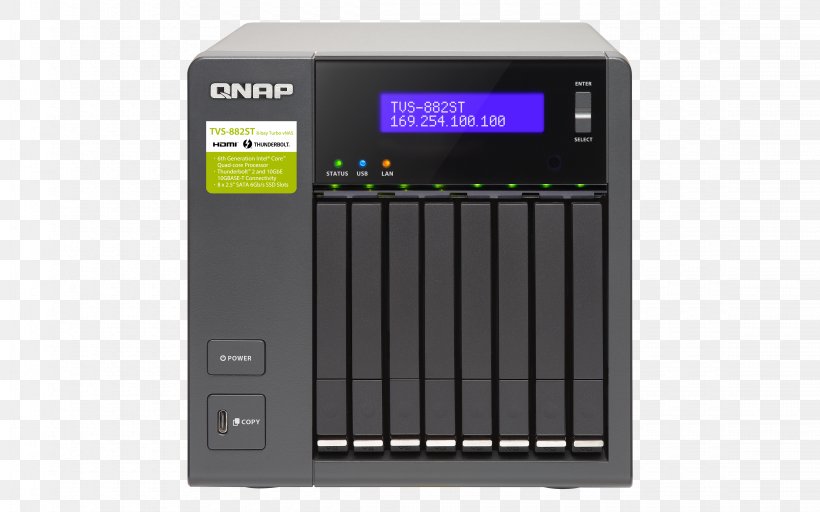Network Storage Systems Intel Core I5 NAS Server Casing QNAP TVS-882ST2-i5-8G QNAP TVS-882ST3 NAS Server, PNG, 4500x2813px, Network Storage Systems, Audio Receiver, Computer Component, Data Storage, Electronic Device Download Free