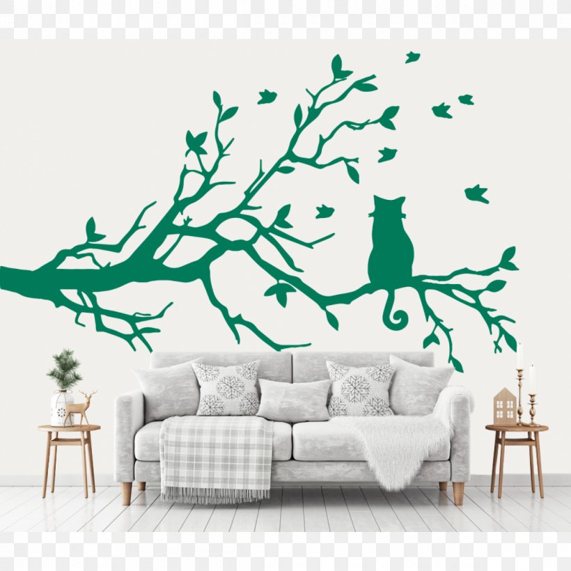 Lovebird Wall Decal Cat Branch, PNG, 1200x1200px, Bird, Birdcage, Branch, Cat, Decal Download Free
