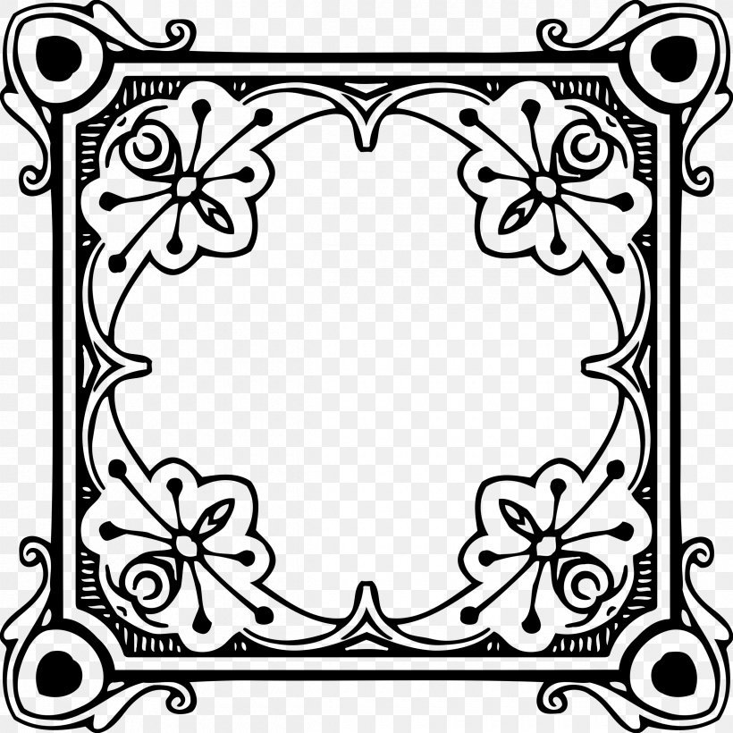 Picture Frames Clip Art, PNG, 2400x2400px, Picture Frames, Area, Art, Black, Black And White Download Free