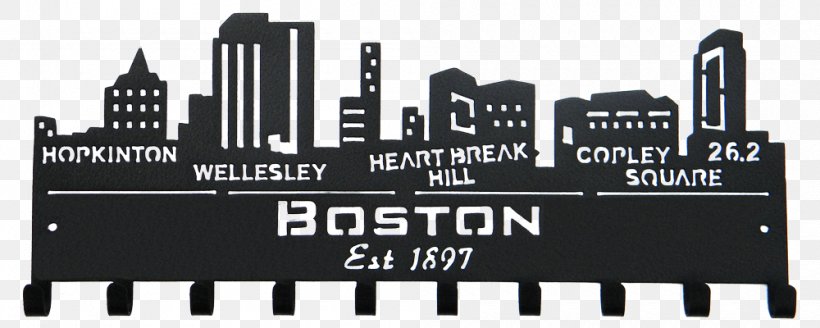 Medal Metal Gift Sport Hooks Skyline, PNG, 1000x400px, Medal, Black And White, Boston, Boston Strong, Brand Download Free