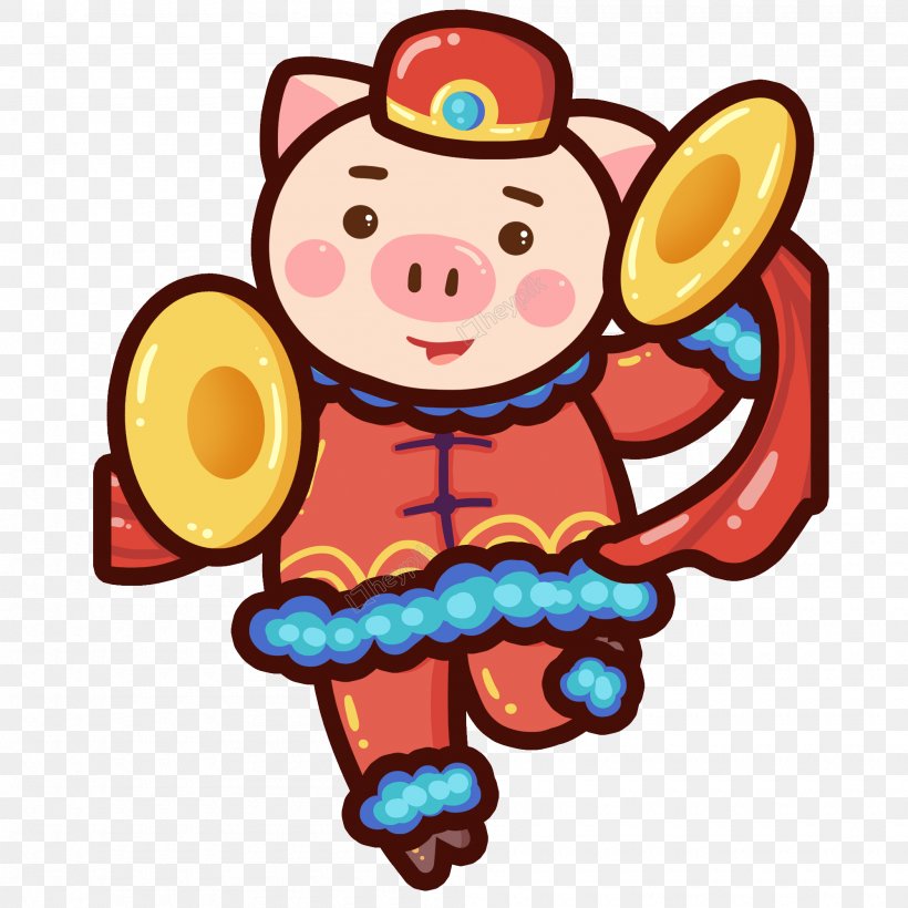 New Year Fireworks Cartoon, PNG, 2000x2000px, Pig, Cartoon, Chinese New Year, Comics, Cuteness Download Free