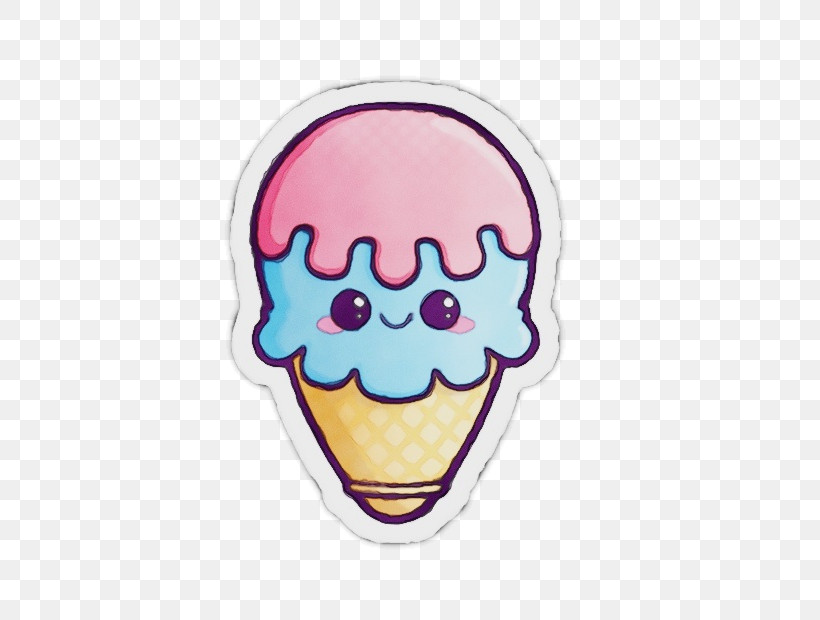 Ice Cream, PNG, 557x620px, Watercolor, Cupcake, Cute Stickers, Decal, Doughnut Download Free
