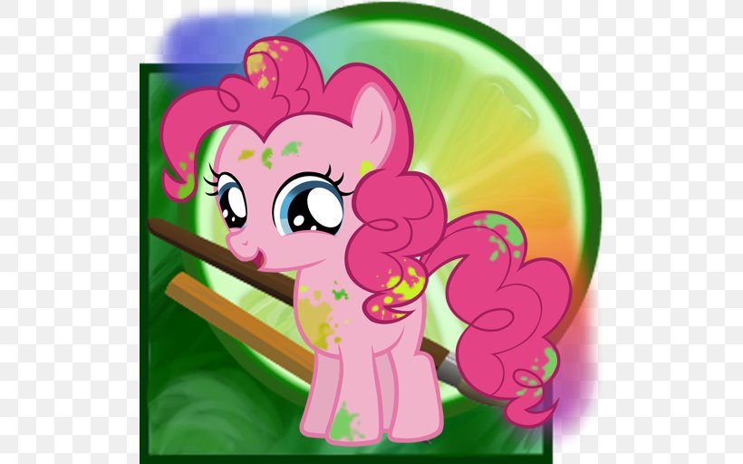 Pinkie Pie Rarity Rainbow Dash Pony Horse, PNG, 512x512px, Watercolor, Cartoon, Flower, Frame, Heart Download Free