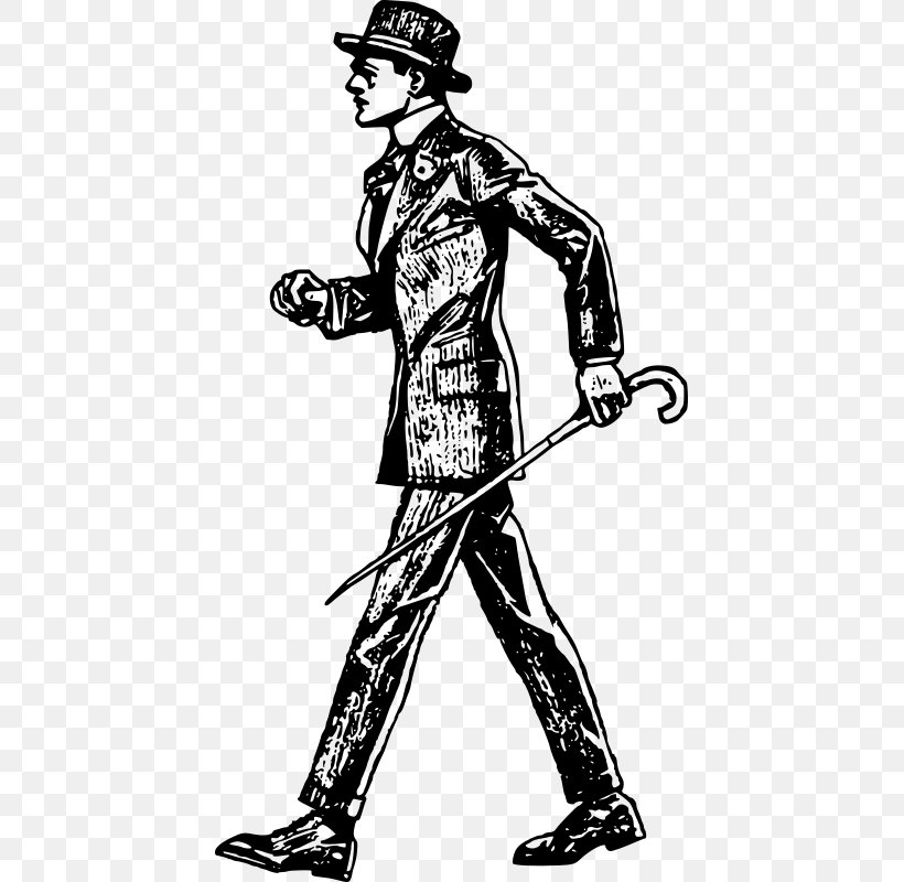 Walking Suit Clip Art, PNG, 429x800px, Walking, Art, Black And White, Clothing, Costume Download Free