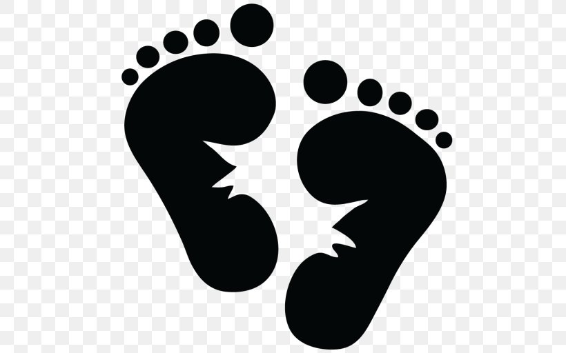 Child Infant Footprint Baby Shower, PNG, 512x512px, Child, Baby Shower, Black, Black And White, Breastfeeding Download Free