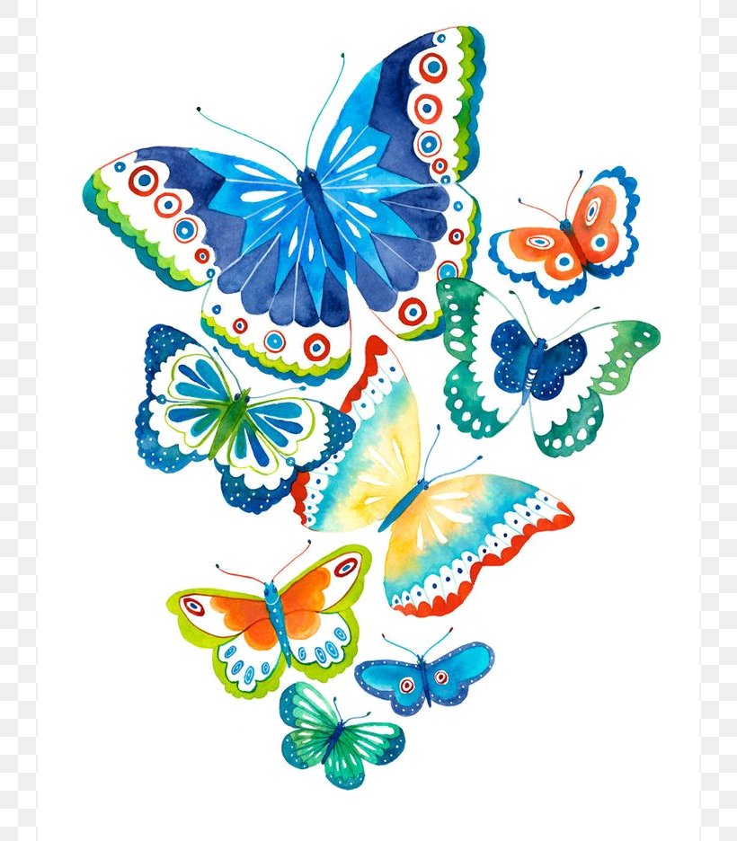 Papillon Dog Butterfly Watercolor Painting Clip Art, PNG, 736x936px, Papillon Dog, Art, Brush Footed Butterfly, Butterfly, Drawing Download Free