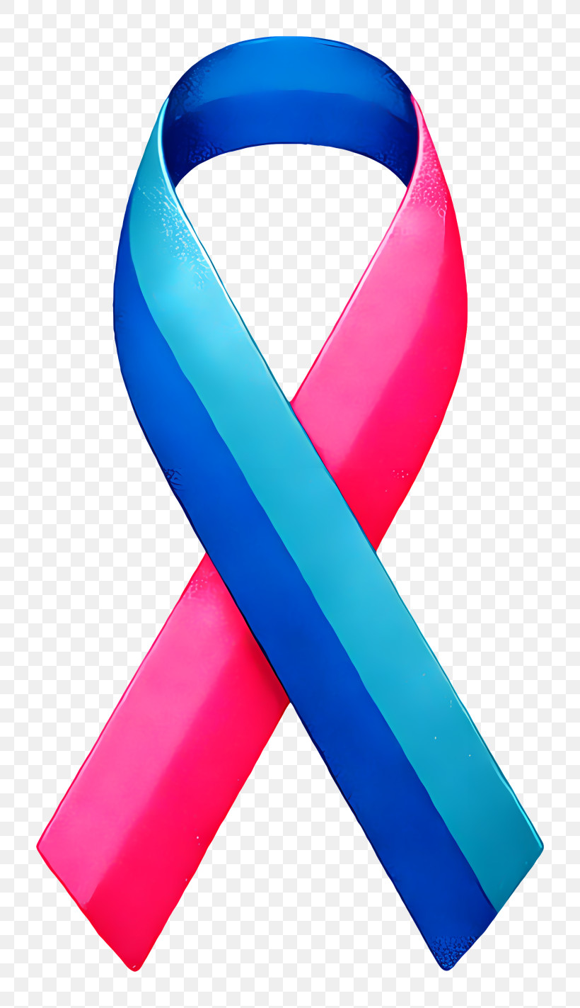 Neon Awareness Ribbon - Pink And Blue Ribbon PNG