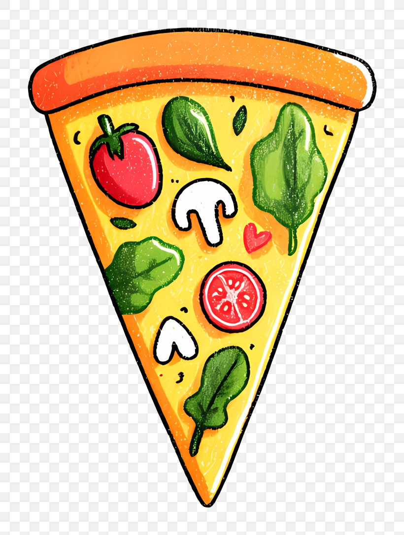 Pizza Toppings - Colorful Vegetable Pizza Slice PNG