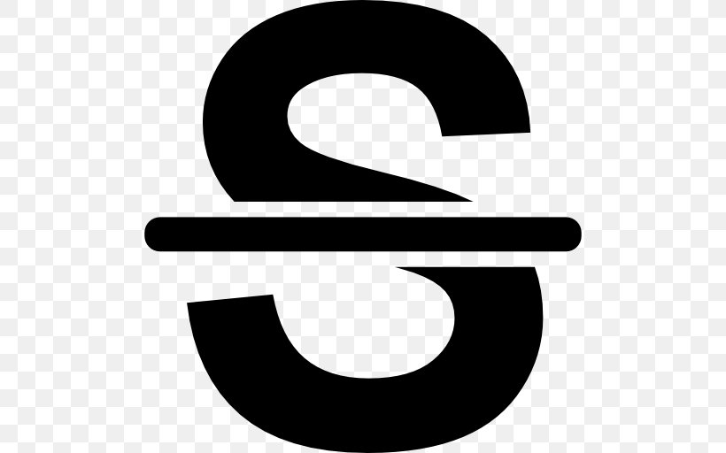 Strikethrough Symbol, PNG, 512x512px, Strikethrough, Black And White, Brand, Interface, Logo Download Free