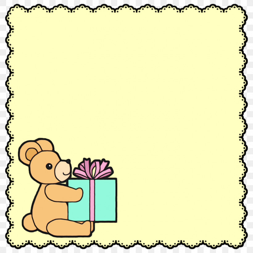 Teddy Bear, PNG, 1400x1400px, Animal Frame, Area, Bears, Cartoon Frame, Happiness Download Free