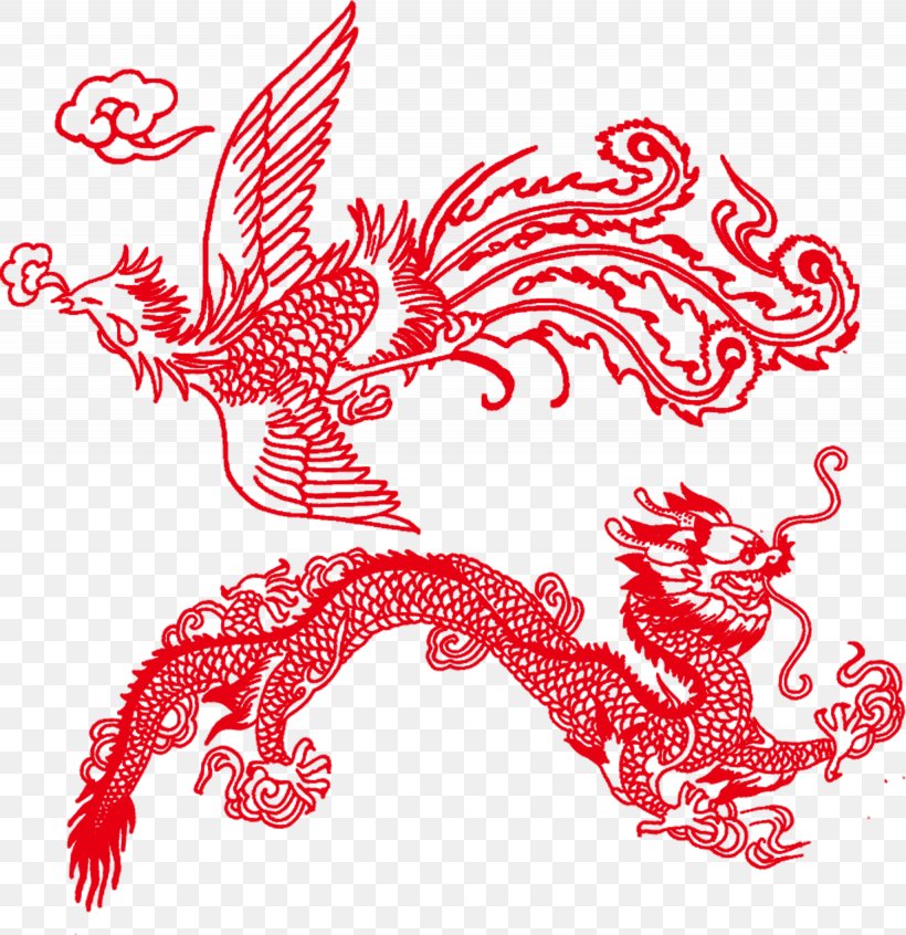 Visual Arts Fenghuang Clip Art, PNG, 2050x2116px, Visual Arts, Area, Art, Black And White, Chinese Dragon Download Free