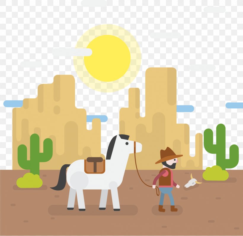 Cowboy Cartoon Illustration, PNG, 1111x1080px, Horse, Architecture, Art, Camel Like Mammal, Cartoon Download Free