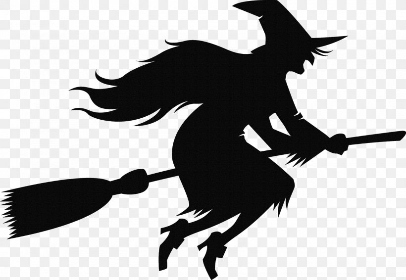 Witch's Broom Witchcraft Halloween, PNG, 1600x1106px, Broom, Beak, Black, Black And White, Fictional Character Download Free