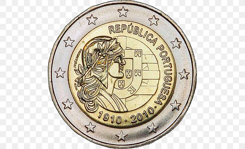 Portuguese Euro Coins 2 Euro Coin 2 Euro Commemorative Coins, PNG, 500x500px, 1 Euro Coin, 2 Euro Coin, 2 Euro Commemorative Coins, 100 Euro Note, Coin Download Free