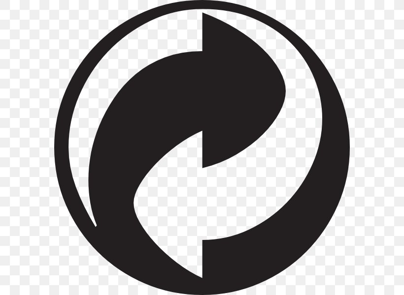 Recycling Symbol Green Dot Logo, PNG, 600x600px, Recycling Symbol, Area, Black And White, Brand, Glass Download Free