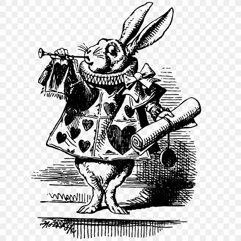Alice's Adventures In Wonderland White Rabbit Through The Looking-Glass, And What Alice Found There The Mad Hatter Mock Turtle, PNG, 1200x1200px, Alice S Adventures In Wonderland, Alice In Wonderland, Alice Through The Looking Glass, Art, Black And White Download Free