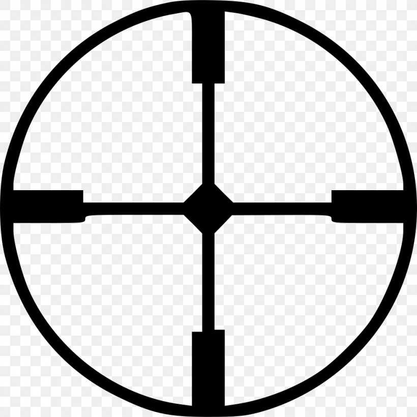 Reticle Telescopic Sight Clip Art, PNG, 980x980px, Reticle, Black And White, Hunting, Shooting Target, Sticker Download Free
