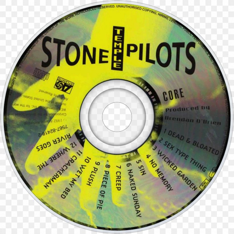 Compact Disc Core Stone Temple Pilots Album Purple, PNG, 1000x1000px, Watercolor, Cartoon, Flower, Frame, Heart Download Free