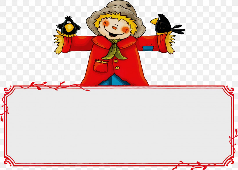 Cartoon Scarecrow Happy Fall Scarecrow Scarecrow Autumn, PNG, 3000x2147px, Thanksgiving Banner, Autumn, Cartoon, Paint, Scarecrow Download Free