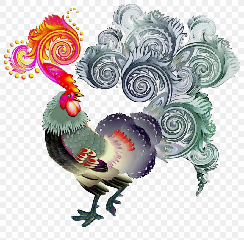 Chicken Bird Rooster Livestock Poultry, PNG, 1000x984px, Watercolor, Bird, Chicken, Fowl, Livestock Download Free