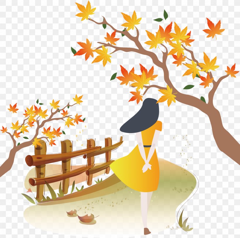 Autumn Landscape Decorative Patterns, PNG, 1897x1880px, Cartoon, Advertising, Art, Beak, Bird Download Free