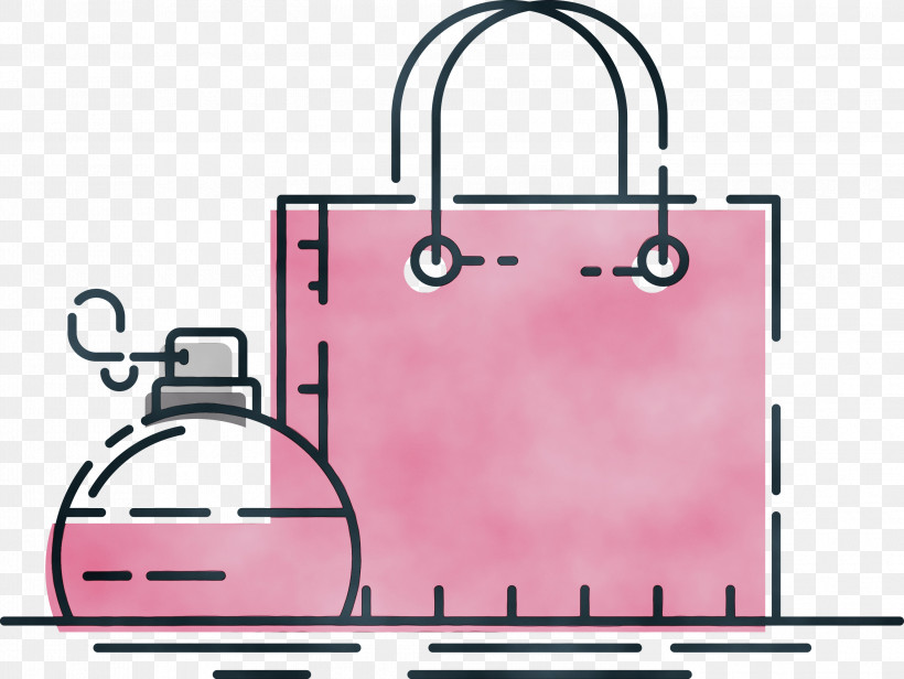 Handbag Pattern Pink M Meter Font, PNG, 2999x2253px, Watercolor, Area, Handbag, Line, Meter Download Free