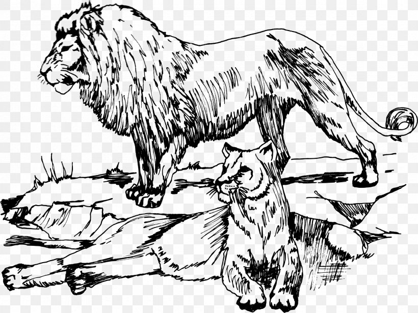 Baby Lions Felidae Drawing Big Five Game, PNG, 2350x1765px, Lion, Animal, Art, Artwork, Baby Lions Download Free