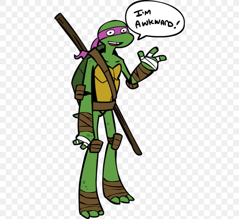 Teenage Mutant Ninja Turtles Donatello Leonardo Clip Art, PNG, 448x750px, Turtle, Artwork, Awkward Turtle, Cartoon, Donatello Download Free