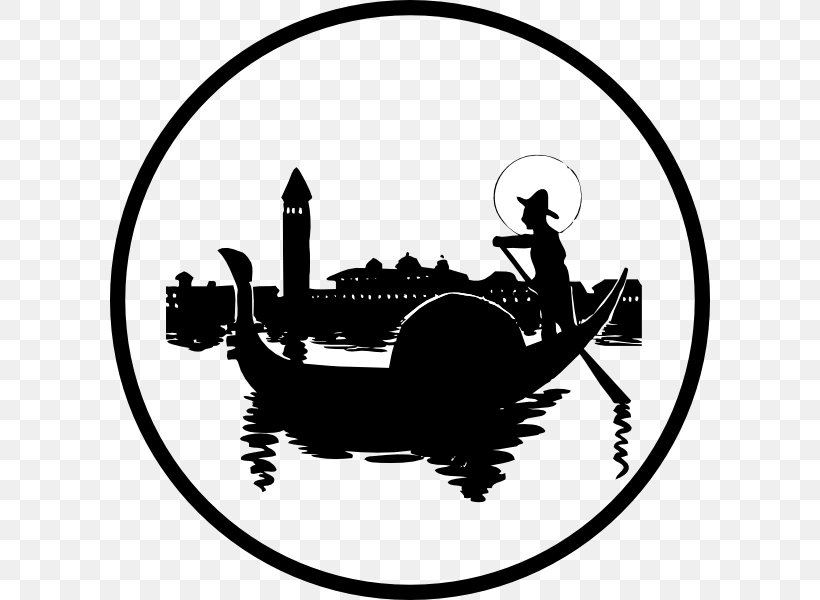 Venice Gondola Clip Art, PNG, 600x600px, Venice, Artwork, Black And White, Gondola, Italy Download Free