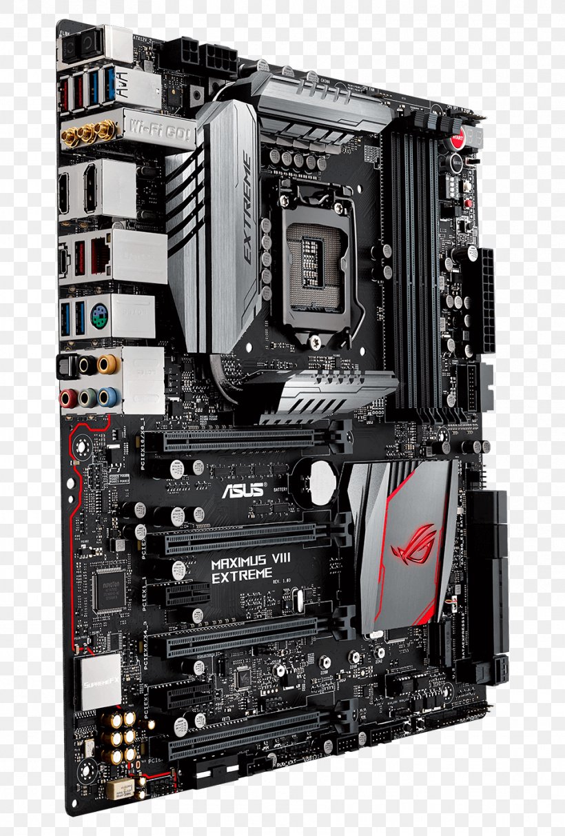 MAXIMUS VIII EXTREME Intel Motherboard LGA 1151 DDR4 SDRAM, PNG, 961x1422px, Maximus Viii Extreme, Asus, Central Processing Unit, Chipset, Computer Download Free