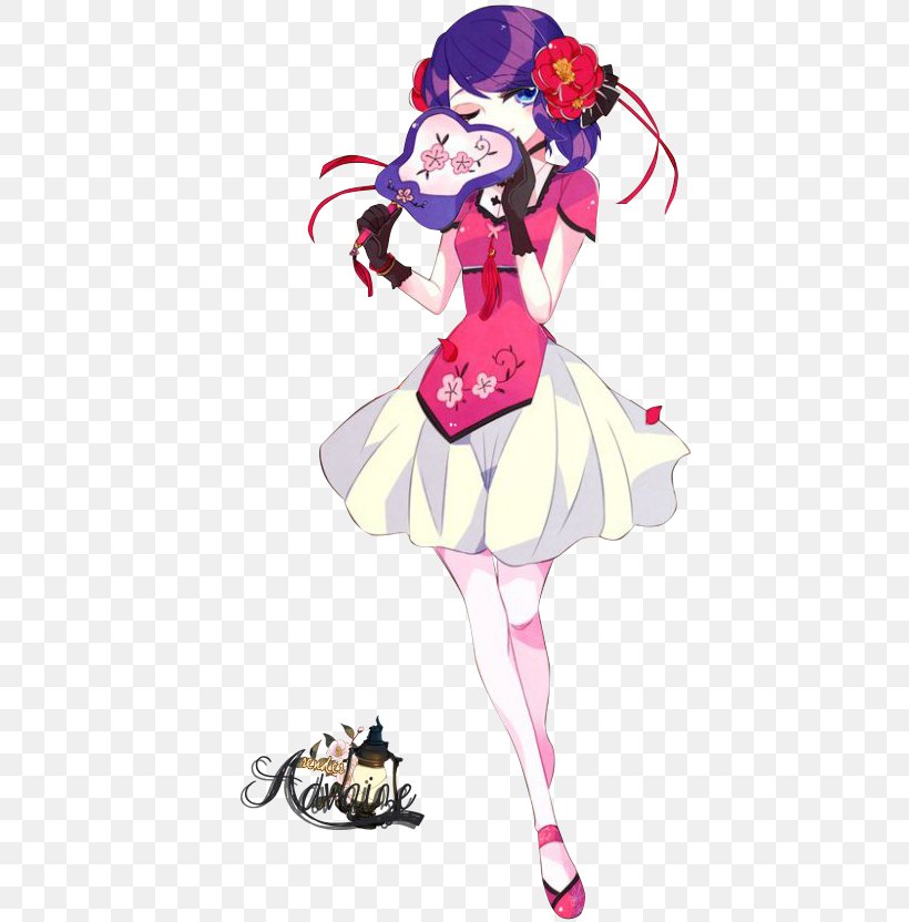 Miraculous Ladybug Marinette Dupain-Cheng Dress Felix The Cat, PNG, 433x832px, Watercolor, Cartoon, Flower, Frame, Heart Download Free