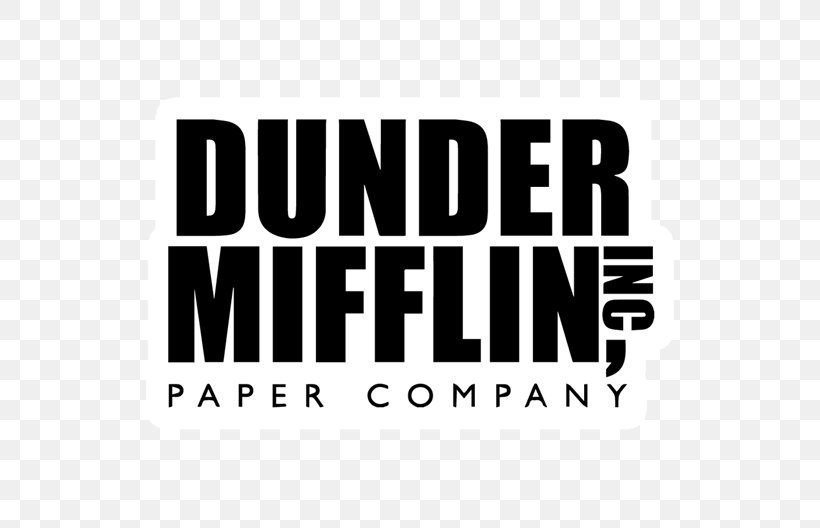 Dunder Mifflin Logo Paper Television Image, PNG, 528x528px, Dunder Mifflin, Black, Black And White, Brand, Logo Download Free