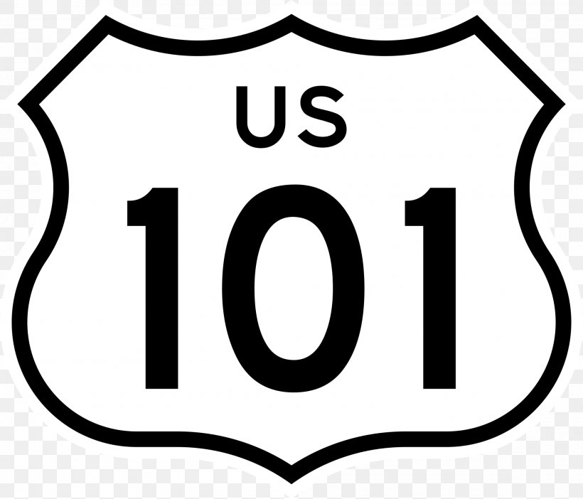 U.S. Route 101 In California California State Route 1 Hollywood Freeway US Numbered Highways, PNG, 2000x1714px, Us Route 101, Area, Black, Black And White, Brand Download Free