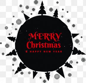 Vector Christmas Decorative Black Pattern PNG