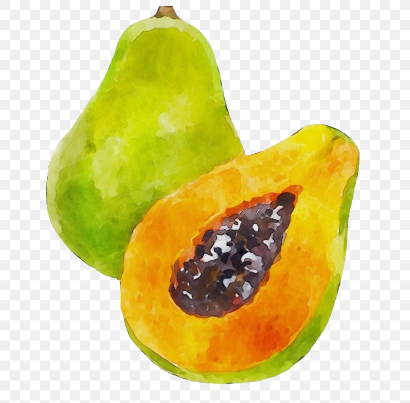 Papaya Pear Fruit Natural Foods Accessory Fruit, PNG, 653x805px, Watercolor, Accessory Fruit, Food, Fruit, Natural Foods Download Free