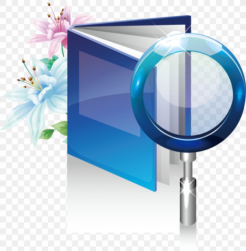 Magnifying Glass Book Euclidean Vector, PNG, 1582x1612px, Magnifying Glass, Blue, Book, Brand, Glass Download Free