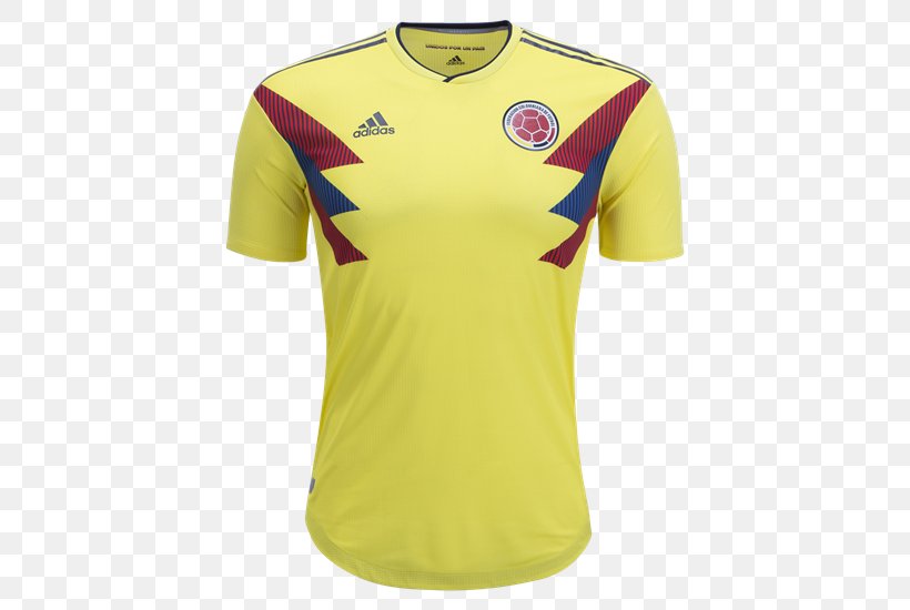 2018 FIFA World Cup Colombia National Football Team 2014 FIFA World Cup T-shirt Colombia National Under-20 Football Team, PNG, 550x550px, 2014 Fifa World Cup, 2018 Fifa World Cup, Active Shirt, Adidas, Clothing Download Free