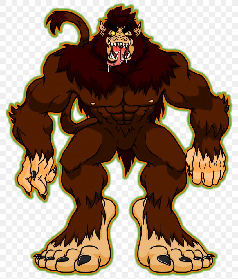 Bigfoot Yeti Werewolf Drawing, PNG, 1000x1175px, Bigfoot, Animation, Art, Carnivoran, Cartoon Download Free