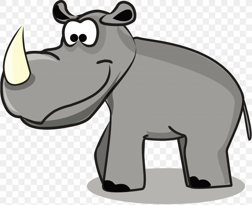 Rhinoceros Hippopotamus Cartoon Clip Art, PNG, 3840x3115px, Rhinoceros, African Elephant, Animal, Animal Figure, Animation Download Free