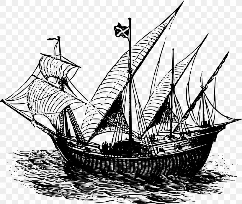 15th Century Boat Ship Caravel, PNG, 1280x1082px, 15th Century, Baltimore Clipper, Barque, Barquentine, Black And White Download Free