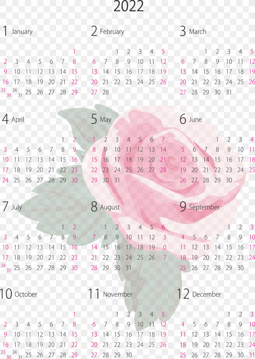 2022 Yearly Calendar Printable 2022 Yearly Calendar, PNG, 2133x3000px, Petal, Calendar System, Flower, Meter Download Free